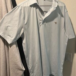 Gen Teal Light Blue striped Polo Shirt
